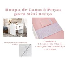 Kit Jogo Roupa de Cama para Mini Berço Bebê 3 peças Coleção Chevron Kit Jogo Roupa de Cama para Mini Berço Bebê 3 peças Coleção Chevron