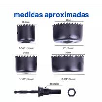 Kit Jogo Serra Copo 6 Peças Para Madeira Gesso Pvc Plástico Kit Jogo Serra Copo 6 Peças Para Madeira Gesso Pvc Plástico