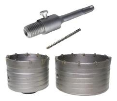 Kit Jogo Serra Copo Vídea Sds Plus Para Concreto Alvenaria 3 Peças