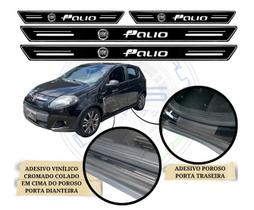 Kit Jogo Soleira Adesiva Platinum Fiat Palio Novo - 8 peças