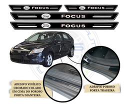 Kit Jogo Soleira Adesiva Platinum Ford Focus - 8 peças