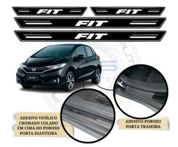 Kit Jogo Soleira Adesiva Platinum Honda Fit - 8 peças