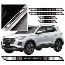 Kit jogo soleira protetor carro chery resinado
