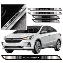 Kit jogo soleira protetor carro chery resinado