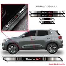 Kit jogo soleira protetor carro tiggo 5x resinado