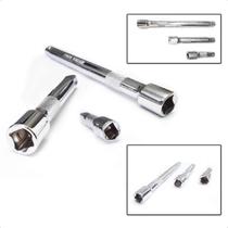 Kit Jogo Soquete 1/2" Pol Cromo Vanadium Extensões 3 Peças Kit Jogo Soquete 1/2" Pol Cromo Vanadium Extensões 3 Peças
