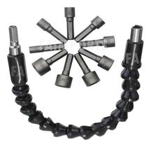 Kit Jogo Soquete 9pç Extensão Flexivel Parafusadeira Conserto Manutenção