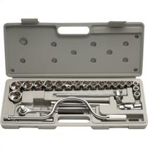 Kit Jogo Soquete Eda 1/2'' Com Catraca 24 Pecas - 2Gd Kit Jogo Soquete Eda 1/2'' Com Catraca 24 Pecas - 2Gd