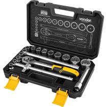 Kit Jogo Soquete Estriado 1/2" 18 Peças Vonder Profissional