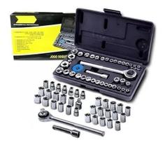 Kit Jogo Soquetes Sextavado C/ Catraca 40 Pcs Fertak