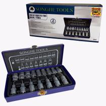 Kit Jogo Soquetes Torx Macho / Femea - 16 Peças + Maleta