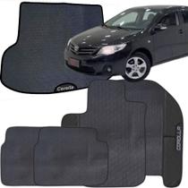 Kit Jogo Tapete Corolla 2008 a 2015 4 Peças + Tapete Porta Malas Emborrachado Carro Personalizado