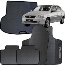 Kit Jogo Tapete Corsa Sedan 2003 a 2009 4 Peças + Tapete Mala Emborrachado Automotivo Personalizado Kit Jogo Tapete Corsa Sedan 2003 a 2009 4 Peças + Tapete Mala Emborrachado Automotivo Personalizado