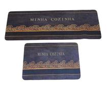 Kit Jogo Tapete Emborrachado 2 peças Cozinha.