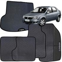 Kit Jogo Tapete Logan 2007 a 2015 4 Peças + Tapete Porta Malas Emborrachado Carro Personalizado