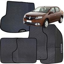 Kit Jogo Tapete Logan 2015 a 2020 4 Peças + Tapete Porta Malas Emborrachado Carro Personalizado