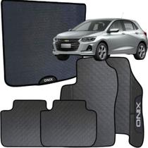 Kit Jogo Tapete Onix 2020 a 2024 4 Peças + Tapete Porta Malas Emborrachado Automotivo Personalizado