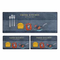 Kit Jogo Tapete Passadeira Cozinha 3 Peças Antiderrapante Emborrachado Capacho Macio Simples Basico Kit Jogo Tapete Passadeira Cozinha 3 Peças Antiderrapante Emborrachado Capacho Macio Simples Basico