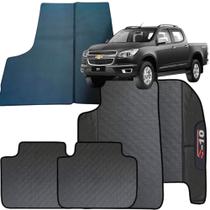 Kit Jogo Tapete S10 2013 a 2019 4 Peças + Tapete Caçamba Emborrachado Automotivo Personalizado Kit Jogo Tapete S10 2013 a 2019 4 Peças + Tapete Caçamba Emborrachado Automotivo Personalizado