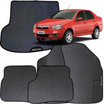 Kit Jogo Tapete Siena 2014 a 2019 4 Peças + Tapete Prota Malas Emborrachado Automotivo Personalizado