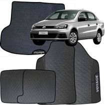 Kit Jogo Tapete Voyage G7 2017 a 2021 4 Peças + Tapete Porta Malas Emborrachado Carro Personalizado