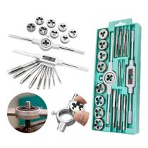 Kit Jogo Tarracha Femea E Macho Pente Abre Rosca Fina 20 Pecas Cossinete Manual Com Maleta Blister Kit Jogo Tarracha Femea E Macho Pente Abre Rosca Fina 20 Pecas Cossinete Manual Com Maleta Blister