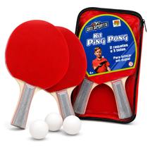 Kit Jogo Tênis De Mesa Infantil 2 Raquetes 3 Bolinhas + Bolsa Portátil De Tênis De Mesa