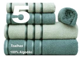 Kit Jogo Toalhas Banho + Rosto 5 Pcs 100% Algodão Luxo Classic Appel