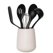 Kit Jogo Utensilios 6 peças com Suporte Cerâmica KItchenaid Kit Jogo Utensilios 6 peças com Suporte Cerâmica KItchenaid