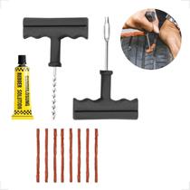 Kit Jogo Viagem Conserto Reparo Remendo Pneu Furado Cabo Plástico Kit Jogo Viagem Conserto Reparo Remendo Pneu Furado Cabo Plástico