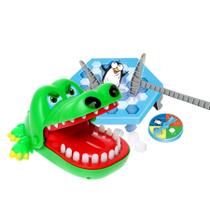 Kit Jogos Brinquedo Infantil Crocodilo Morde Dedo + Pula Pirata + Quebra Gelo do Pinguim Infantil Kit Jogos Brinquedo Infantil Crocodilo Morde Dedo + Pula Pirata + Quebra Gelo do Pinguim Infantil