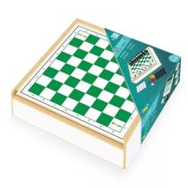Kit Jogos Clássicos 4 Em 1 Junges Damas Ludo Trilha Xadrez
