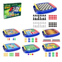 kIT Jogos Clássicos p/ Viagem 8 em 1 Xadrez Gamão Damas Ludo kIT Jogos Clássicos p/ Viagem 8 em 1 Xadrez Gamão Damas Ludo