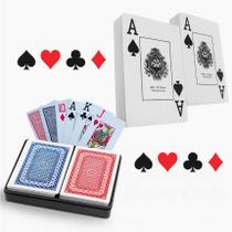 Kit Jogos de Baralho Tradicional Cartas Plastifica 108 Unidades Estojo Resistente