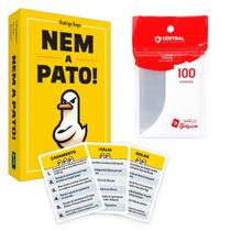 Kit Jogos De Cartas Nem A Pato Perguntas E Respostas 100 Sleeve Básico Proteção Grok