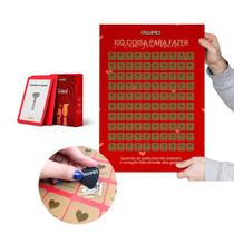 Kit Jogos de casal Poster 100 dates Jogo de Cartas Esquenta Relacionamento Apimentar Sensual Namorados