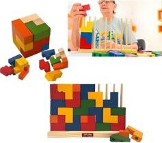 Kit Jogos De Encaixe Para Estimular Memoria Idosos Alzheimer