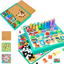 Kit Jogos Encaixe Alfabetização Formas Montessoriano 4 Jogos