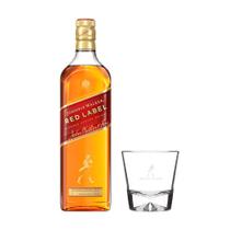 Kit johnnie walker red label 1l + copo de vidro de 400ml