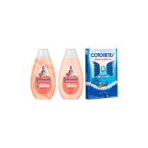 Kit Johnsons Cacheados Sh 200ml + Cond 200ml + Cotonete 75un