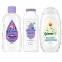 Kit Johnsons Oleo e Talco Hora do sono Hidrat Recém Nascido