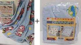Kit Jolitex Cobertor Turma Monica Bebê Menino + Manta Diury Kit Jolitex Cobertor Turma Monica Bebê Menino + Manta Diury