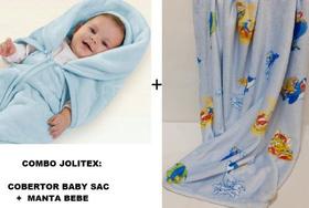 Kit Jolitex Enxoval ! Cobertor Baby Sac + Manta Bebe Menino