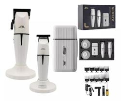 Kit Jrl Corte Acabamento E Shaver Ghost 2 Branca Cor Branco 110v/220v Kit Completo Jrl 3 Máquinas de Corte e Acabamento e Shaver JRL Barbearia Barbeir