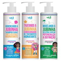 Kit Jubinha Widi Care Shampoo + Condicionador + Geleia Modeladora Hipoalergenico Vegano Infantil
