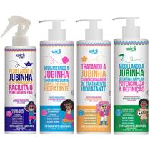 Kit Jubinha Widi Care Shampoo + Condicionador + Geleia Modeladora + Spray Desembaraçante Infantil