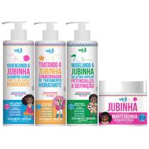 Kit Jubinha Widi Care Shampoo + Condicionador + Mascara + Geleia Modeladora Hipoalergenico Infantil