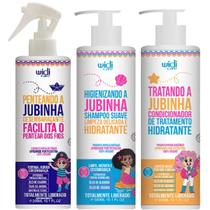 Kit Jubinha Widi Care Shampoo + Condicionador + Spray Desembaraçante Hipoalergenico Vegano Infantil