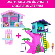 Kit Judy Casa na Árvore e Sorveteria com Boneca Acessórios