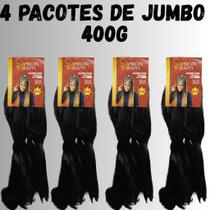 Kit Jumbo Cabelo Preto 400g 4 Unidades Para Tranças African beauty Kit Jumbo Cabelo Preto 400g 4 Unidades Para Tranças African beauty